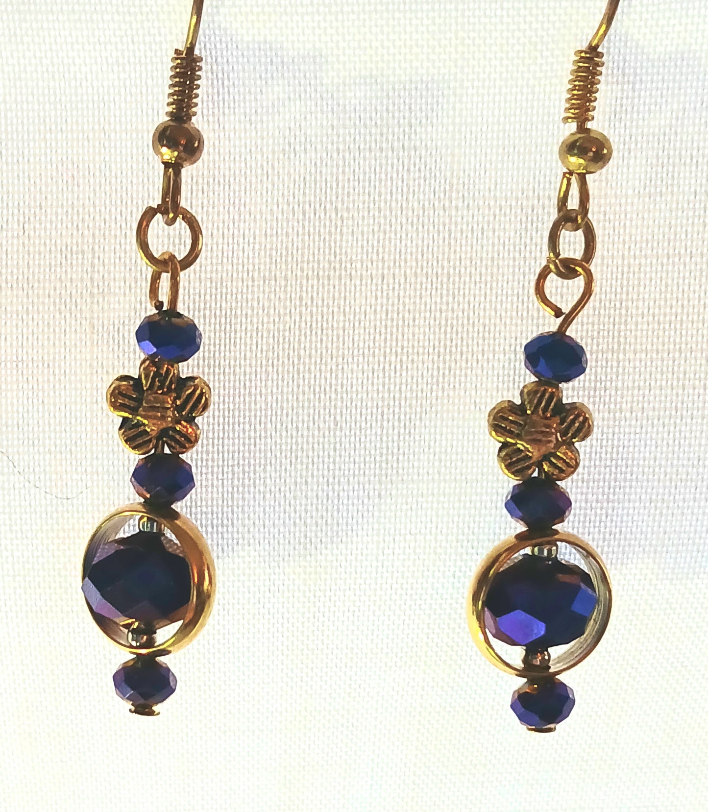 Gold and purple gilded beaded jewelry set